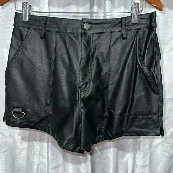 Indigo rising Pants - Indigo Rising Faux Leather Shorts Black Size 9